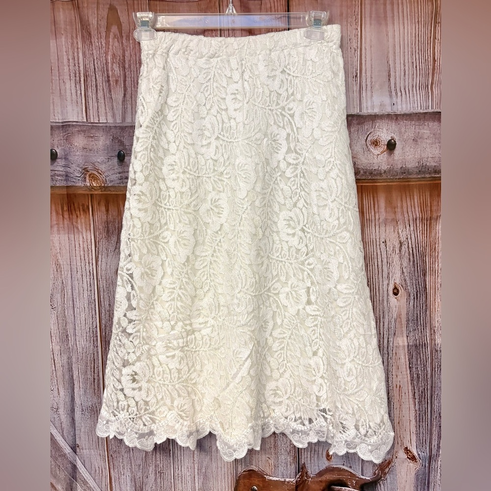Chic White Lace A-Line Skirt Bridal or Fancy